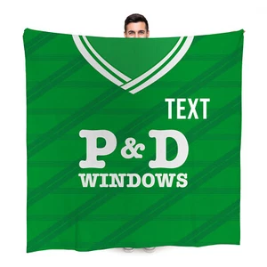 Hibernian Retro 1988 Home Football Shirt Personalised Fleece Blanket - Picture 1 of 8