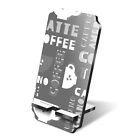 1x 5 mm MDF Telefonständer BW - Kaffee Latte Stile Cafe Getränke #41494
