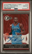 2010-11 Totally Certified RUSSELL WESTBROOK Auto Autograph Red #d 17/25 PSA 10