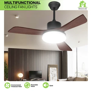 42" Reversible LED 6 Speeds Ceiling Fan 3 Color Temperatures light Fan w/Remote - Picture 1 of 14