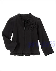 $44 NEW GYMBOREE Cotton Blend Bow Zip Jacket Size M (7-8) - Picture 1 of 2