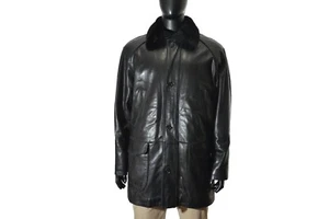 RRP25000$ Men's Stefano Ricci Jacket 48US/UK 58IT Black 100% Leather Mink Silk - Picture 1 of 21