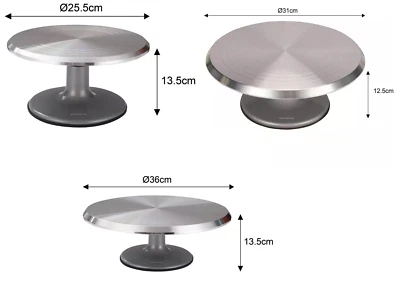 KLAUSBERG Drehbarer Kuchenteller Ständer Cupcake Teller 360° aus Edelstahl Klusberg