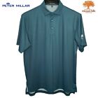 Peter Millar Mission Hills Country Club Polo Golf Shirt Sz Medium Checks, Teal
