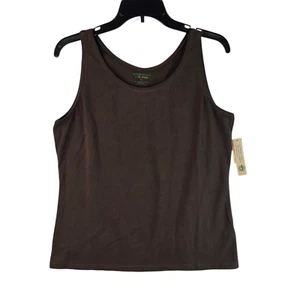 Madison Live Green Womens Brown Tank Top Scoop Neck Sleeveless Size M NWT - Picture 1 of 8