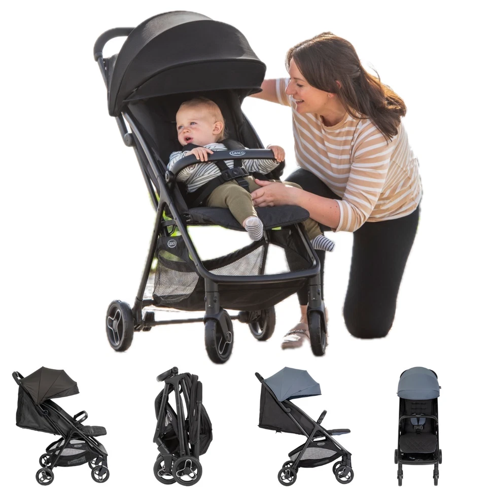 Lightweight Stroller Graco Myavo Folding Pushchair BLUE/BLACK Travel Baby Buggy - Image 1 of 1