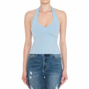 Top recortado para mujer Empire Halter cuello en V - Imagen 1 de 3