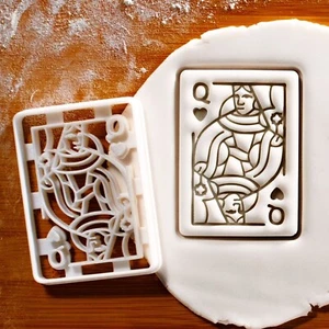 Queen of Hearts Playing Card Cookie Cutter - Poker, casino night las vegas theme - Picture 1 of 4