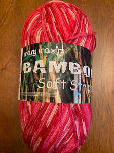 Mary Maxim Bamboo Soft Stripes Yarn Bamboo/Nylon 510 Red Rock - Picture 1 of 4