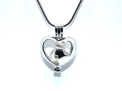 Collar Jaula Perla Gato Plata Perla Para Regalo Amante de los Gatos - Sostiene Perla Suelta Foto 1 de 4