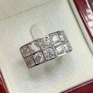 New Women's Ring 14K White Gold Plated Silver 3 Ct Round Cut Simulated Diamond - Picture 1 of 7