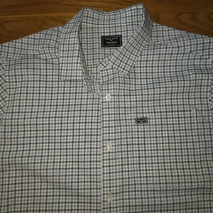 Camicia Kimes Ranch uomo XXL 2XL a quadri con bottoni manica corta western cowboy rodeo - Foto 1 di 10