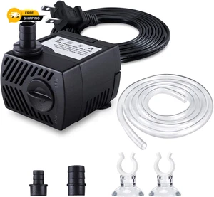 Springbrunnenpumpe, 80GPH (4W 300L/H) Tauchpumpe Wasserpumpe, robuster Außenbrunnen - Bild 1 von 8