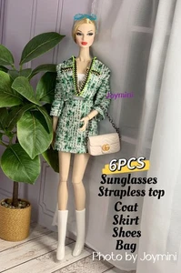 6PCS For Fashion Royalty Integrity Poppy Parker NuFace Dolls Dress Shoes Bag 1/6 - Picture 1 of 5