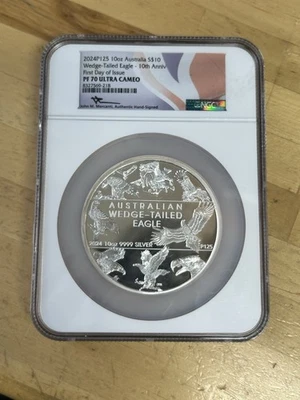 2024 P125 Australia $10 WEDGE TAILED EAGLE 10 Oz Silver  NGC PF70 - Image 1 of 4