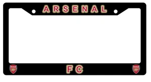 Arsenal FC License Plate Frame Cover – Black Slim Universal Fit - EliteAuto3K - Picture 1 of 5