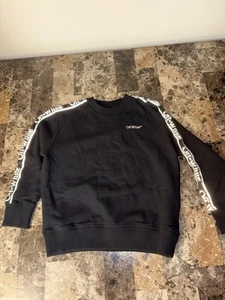 Off White Kids Bookish Logo Band Crewneck Black Size 6 Brand New - Picture 1 of 9