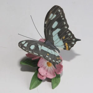 Mariposas de la adelfa de malaquita Franklin Mint de colección - Imagen 1 de 6