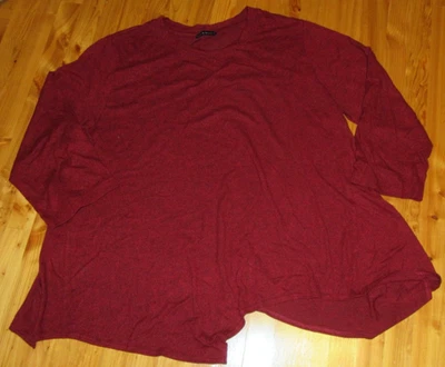 Nally & Millie 2X 勃艮第大理石针织 3/4/S 圆领上衣 二手 — 第 1/4 张图片