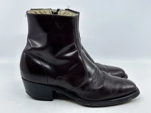 Vintage Hannover Schuhe Herren 8 EEEE Weitstiefel Ochsenblut 2680 Leder Obermaterial Reißverschluss - Bild 1 von 7