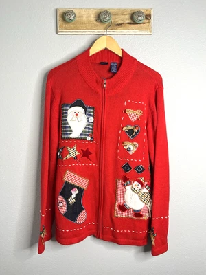 Suéter Vacacional Ediciones Básicas Mujer Cremallera Cárdigan Navidad Talla XL Foto 1 de 4
