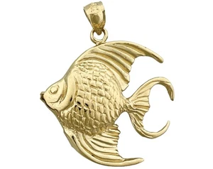 Colgante pez ángel de agua dulce de oro de 14K - Imagen 1 de 6