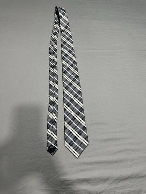 The Savile Row Company Blue/Black Plaid Neck Tie Preppy - Image 1 of 4