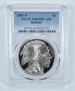 2001-P Buffalo Commemorative Dollar PR69 DCAM PCGS Blue Label *0844 - Picture 1 of 5