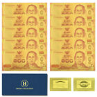 10 sztuk w kopercie Tajlandia Złota folia Banknoty Przedmioty kolekcjonerskie Niewaluta 100 THB