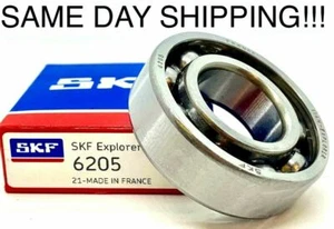 SKF 6205 DEEP GROOVE BALL BEARING, OPEN TYPE, NO SEALS 25x52x15 mm - Picture 1 of 3