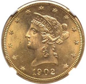 1902-S Eagle - Motto $10 PCGS MS64+ - Picture 1 of 4