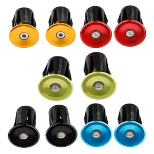 Pair Motorcycle Mountain Bike Handle Bar End Cap Plugs Slider Handlebar Grips - Picture 1 of 16