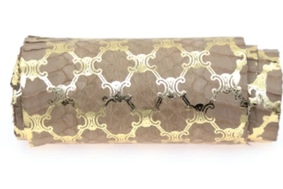 CC Monogram Print on Matte Elaphe Carinata Snake Skin Snakeskin Leathercraft - Image 1 of 3