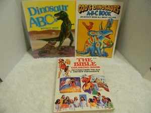 Dinosaur Creation Knowledge Books Set of 3 Books Homeschool Biblical Activity - Foto 1 di 11