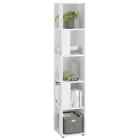 FMD Corner Shelf with 10 Side Compartments White Free Standing Bookcase vidaXL