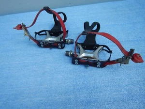 Suntour Superbe Road Bike Pedals Vintage Bicycle Platform With Toe Clips, Straps - Picture 1 of 7