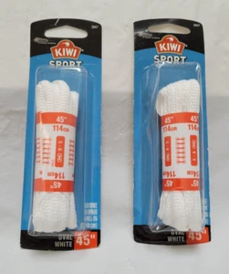 Lot of 2 KIWI Sport Shoe Laces Oval White 45 In 5-6 Eyelets Item 3947 - Picture 1 of 2