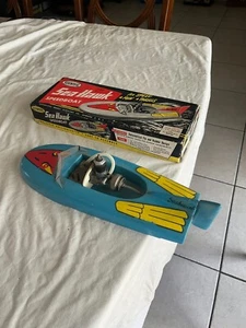 Vintage Scientific Sea Hawk Tether Speed Boat W/ Gas Nitro Engine Motor w/Box In - Picture 1 of 16