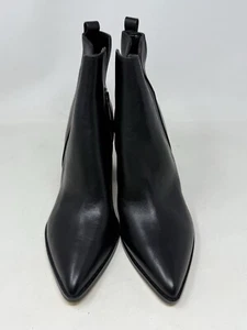 Nine West Damen-Booties schwarz Leder spitz zulaufend Reißverschluss Blockabsatz 9 M - Bild 1 von 8