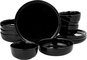 Gibson Home Oslo 12-Piece Porcelain Chip and Scratch Resistant Dinnerware Set, B - Picture 1 of 12