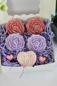 This gift set includes a luxurious purple rose scented soap. I Love You Gift Set - Picture 1 of 1