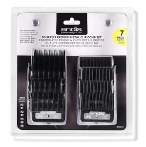Andis BG Series Premium Metal Clip Comb Set #33640 Clipper Guards 7 Pieces - Picture 1 of 3