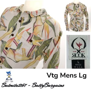Camisa L De Colección ROOK Para Hombres HECHA EN EE. UU. Huesos Rotos Botella de Cerveza Abotonada L/S ENVÍO GRATUITO - Imagen 1 de 11