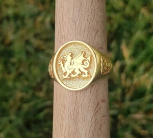 Vergoldeter Greif Siegelring - Herren Wappenschmuck - Bild 1 von 6