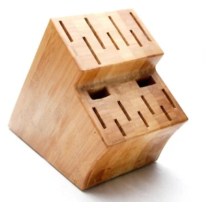 Pampered Chef Wooden Bamboo Professional Knives Block For 16 Slots. Used & Good. - Picture 1 of 5