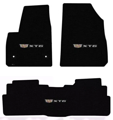 ¡NUEVO! Juego de 3 alfombrillas NEGRAS para Cadillac XT6 2020-2025 logotipo bordado Foto 1 de 4