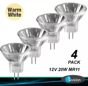 4 x 12V 20W MR11 GU4 Halogen Light Lamp Globes Bulbs Dimmable Warm White FTD - Picture 1 of 5