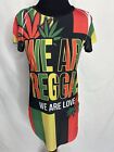 It Girl Small Rasta Colored Dress Shirt Top Cover-up We Are Reggae We Are Love