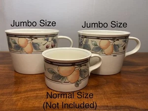 Set 2 JUMBO Mikasa GARDEN HARVEST Intaglio CAC29 SOUP MUGS 4.75” Coffee Tea Cups - Picture 1 of 11