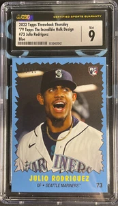 Julio Rodriguez 2022 Topps Throwback Thursday BLUE Incredible Hulk #73 RC /10 - Picture 1 of 2